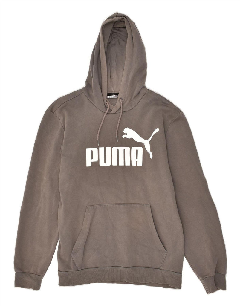 PUMA Mens Graphic Hoodie Jumper Small Grey Cotton | Vintage Puma | Thrift | Second-Hand Puma | Used Clothing | Messina Hembry 