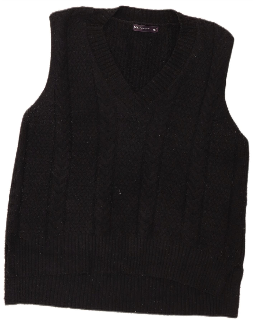 Marks & Spencer Mens Vest Tank Top Large Black Polyester