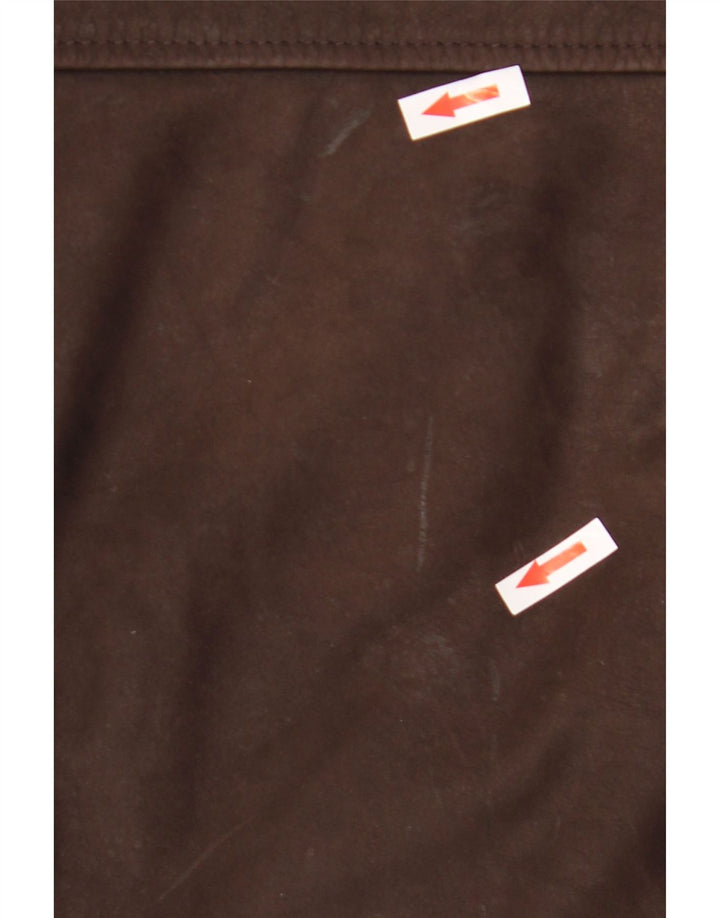 Olly & Co Womens Oversized Leather Jacket UK 12 Medium Brown