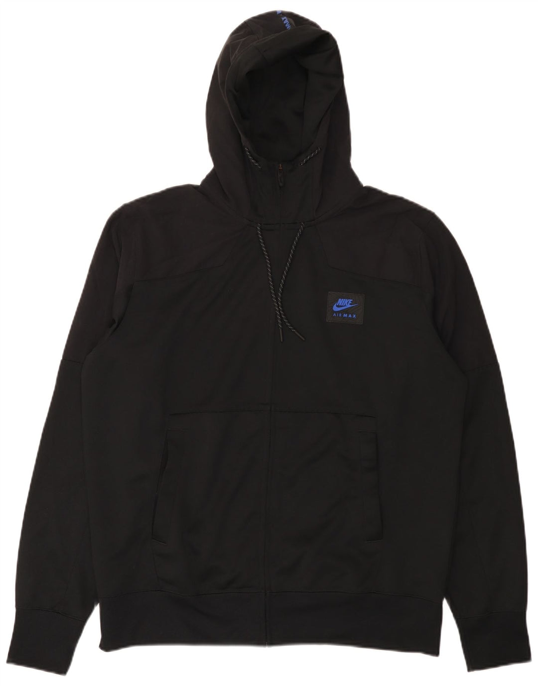 Nike Mens Graphic Zip Hoodie Sweater Large Black Polyester
