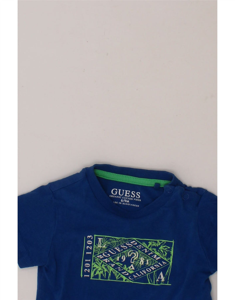 GUESS Baby Boys Graphic T-Shirt Top 6-9 Months Navy Blue Cotton Vintage Guess and Second-Hand Guess from Messina Hembry 