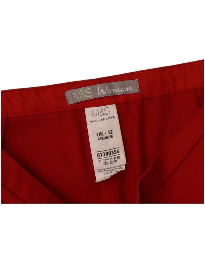 Marks & Spencer Womens Straight Capri Trousers UK 12 Medium W30 L21 Red