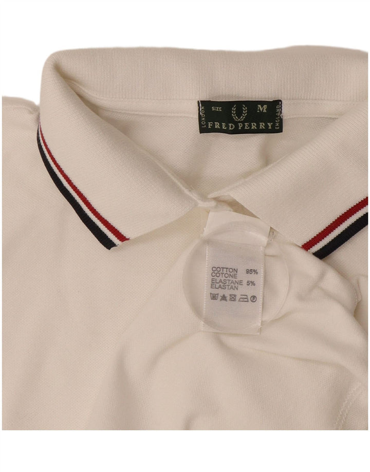 Fred Perry Womens Polo Shirt UK 14 Medium White Cotton