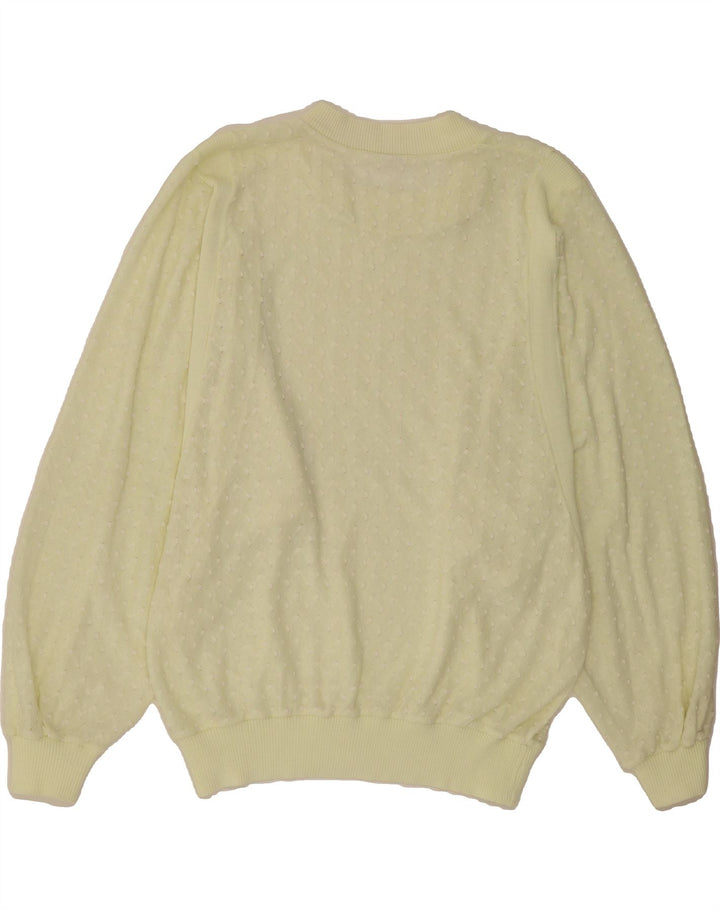 VINTAGE Womens Crew Neck Jumper Sweater UK 12 Medium Yellow Spotted Vintage Vintage and Second-Hand Vintage from Messina Hembry 