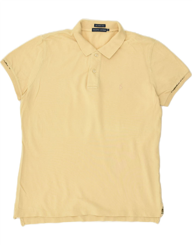 RALPH LAUREN Mens The Skinny Polo Polo Shirt XL Beige Cotton | Vintage Ralph Lauren | Thrift | Second-Hand Ralph Lauren | Used Clothing | Messina Hembry 