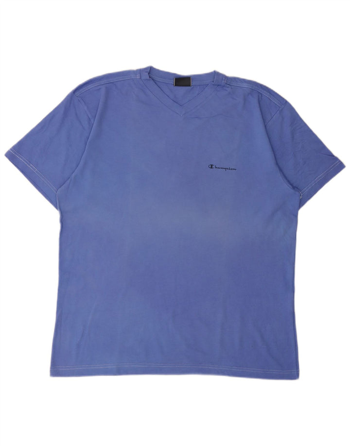 Champion Mens T-Shirt Top 2XL Blue Cotton