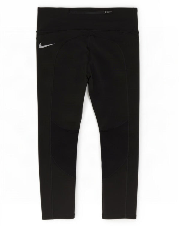 Nike Womens Dri Fit Capri Leggings UK 8 Small Black Polyester