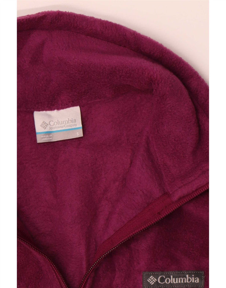 Columbia Womens Fleece Jacket UK 10 Small Burgundy Polyester