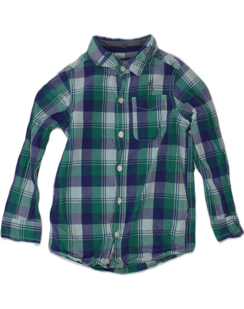 OSH KOSH Boys Shirt 5-6 Years Green Plaid Cotton | Vintage Osh Kosh | Thrift | Second-Hand Osh Kosh | Used Clothing | Messina Hembry 