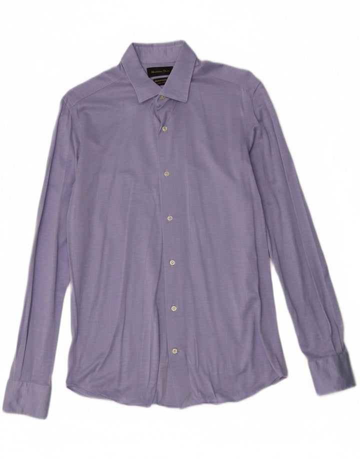 MASSIMO DUTTI Mens Shirt Small Blue Cotton