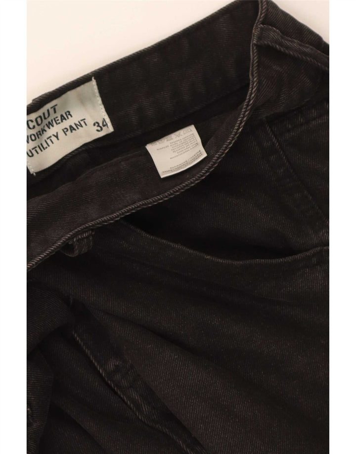 Scout Mens Cargo Straight Jeans W34 L26 Black Cotton