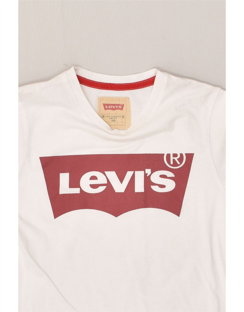 LEVI'S Boys Graphic T-Shirt Top 9-10 Years White Cotton | Vintage Levi's | Thrift | Second-Hand Levi's | Used Clothing | Messina Hembry 