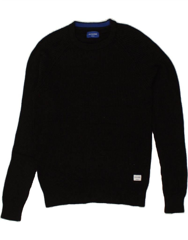 JACK & JONES Mens Crew Neck Jumper Sweater Medium Black Cotton | Vintage Jack & Jones | Thrift | Second-Hand Jack & Jones | Used Clothing | Messina Hembry 