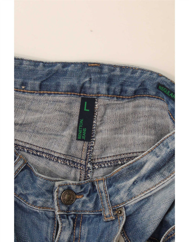 Benetton Boys Denim Shorts 12-13 Years Large W28 Blue