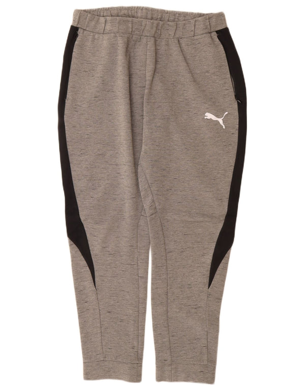 Puma Mens Tracksuit Trousers Joggers Large Grey Colourblock Cotton