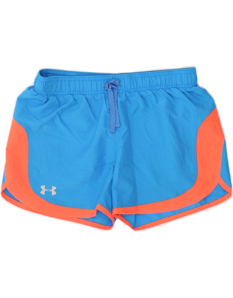 UNDER ARMOUR Boys Graphic Sport Shorts 13-14 Years XL Blue Colourblock | Vintage Under Armour | Thrift | Second-Hand Under Armour | Used Clothing | Messina Hembry 