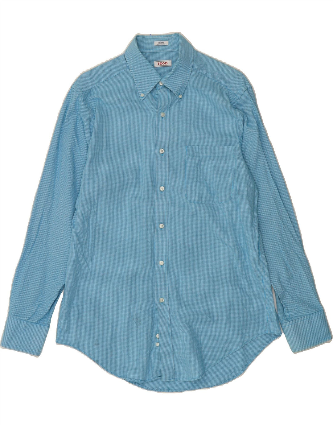 IZOD Mens Shirt Size 15 1/2 Medium Blue Houndstooth Vintage Izod and Second-Hand Izod from Messina Hembry 