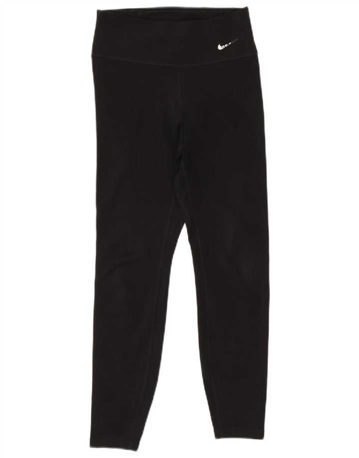 NIKE Womens Dri Fit Graphic Leggings UK 6 XS  Black