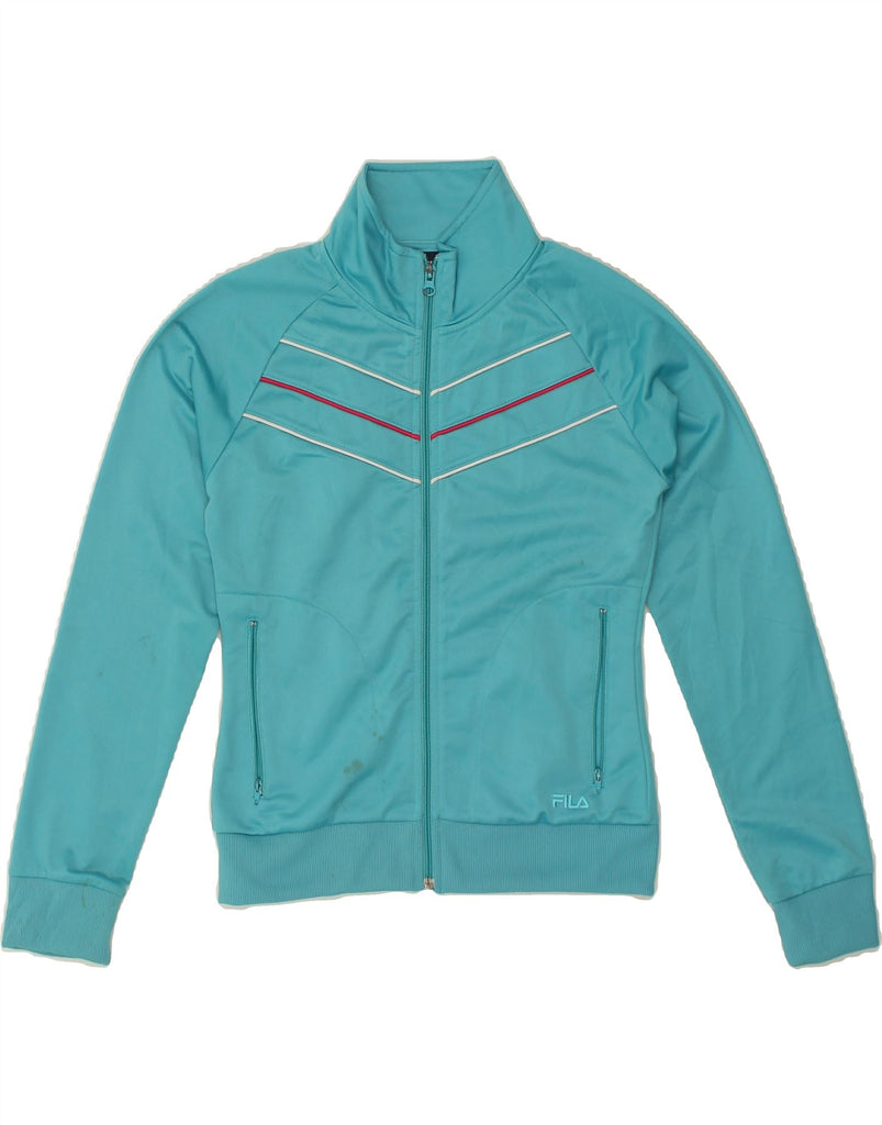 FILA Womens Tracksuit Top Jacket UK 10 Small Turquoise Polyester Vintage Fila and Second-Hand Fila from Messina Hembry 