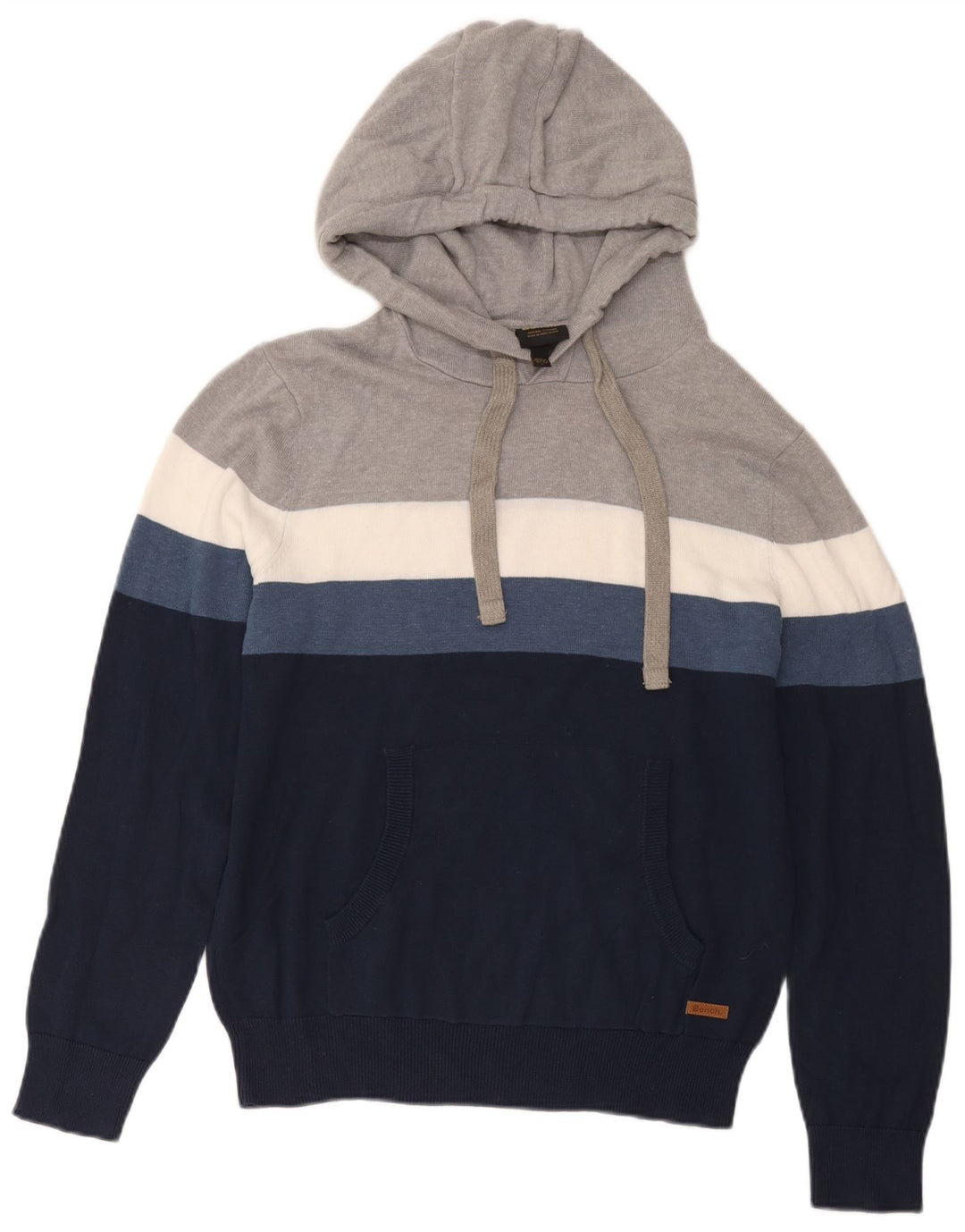 Bench Mens Hoodie Jumper Large Multicoloured Colourblock Cotton
