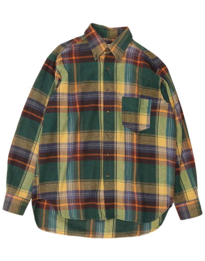 Brandi Mens Flannel Shirt Large Green Plaid Cotton