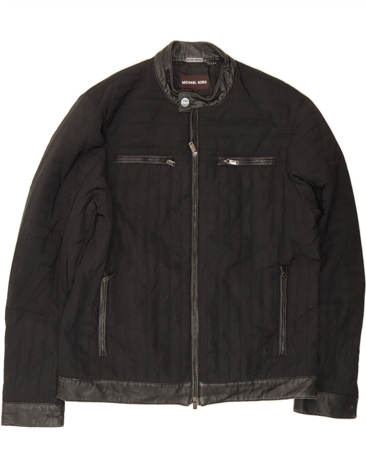 MICHAEL KORS Mens Bomber Jacket UK 42 XL Black Polyester Vintage Michael Kors and Second-Hand Michael Kors from Messina Hembry 