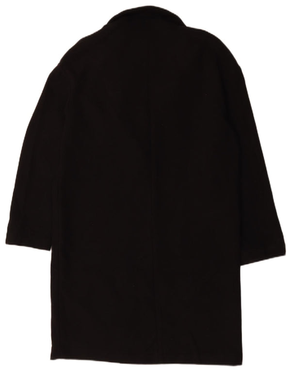 Topshop Womens Oversized Overcoat UK 10 Small Black Polyester