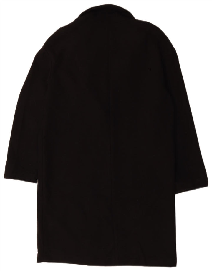 Topshop Womens Oversized Overcoat UK 10 Small Black Polyester