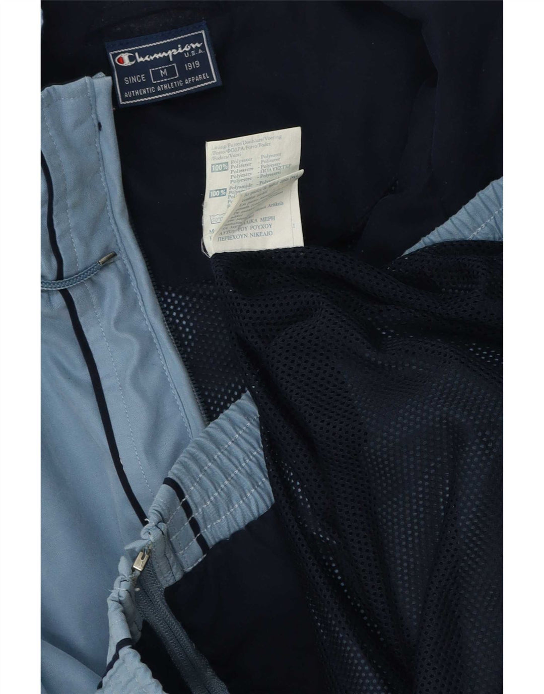 Champion Mens Tracksuit Top Jacket Medium Blue Colourblock Polyester