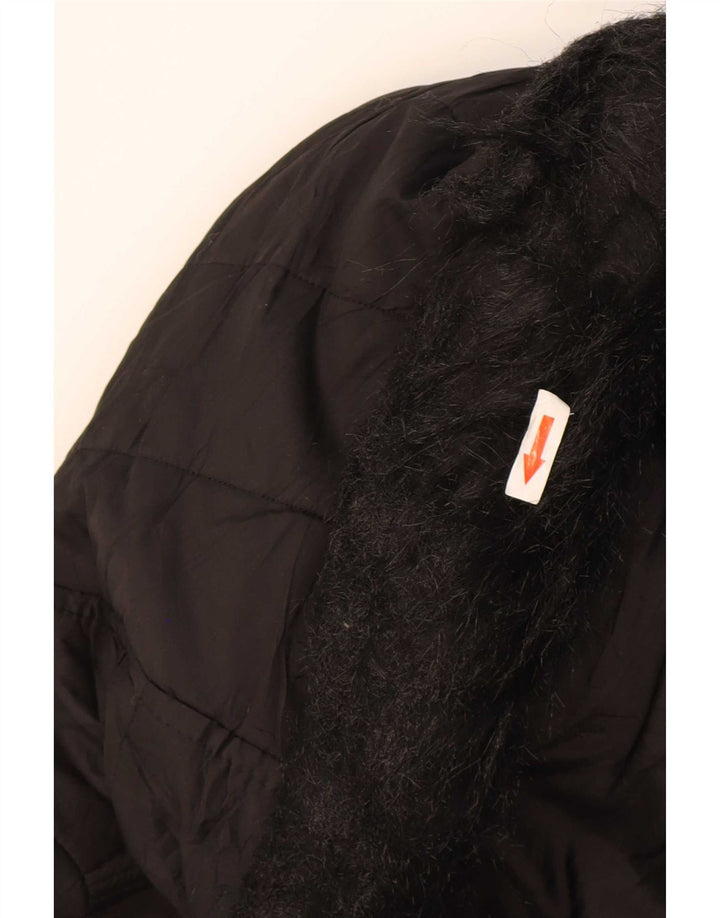 Nautica Womens Hooded Padded Jacket UK 14 Medium Black Polyester