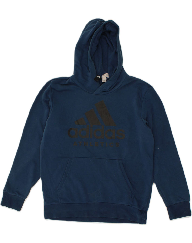 ADIDAS Mens Graphic Hoodie Jumper Medium Navy Blue Cotton | Vintage Adidas | Thrift | Second-Hand Adidas | Used Clothing | Messina Hembry 