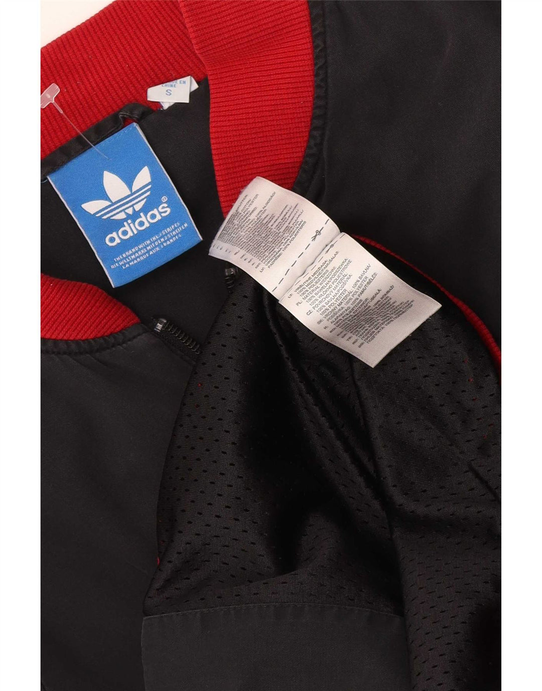 Adidas Mens Tracksuit Top Jacket Small Grey Colourblock Polyester