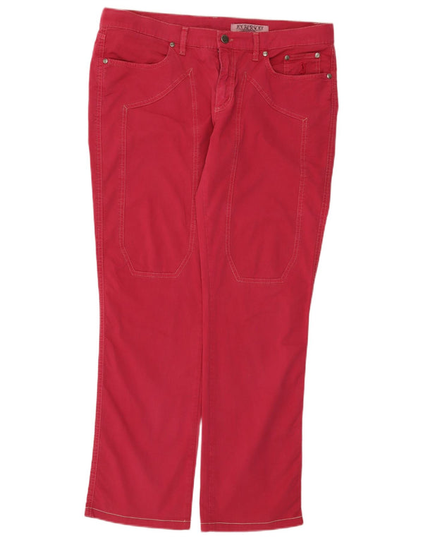 Jeckerson Womens Straight Casual Trousers W33 L30 Pink Cotton