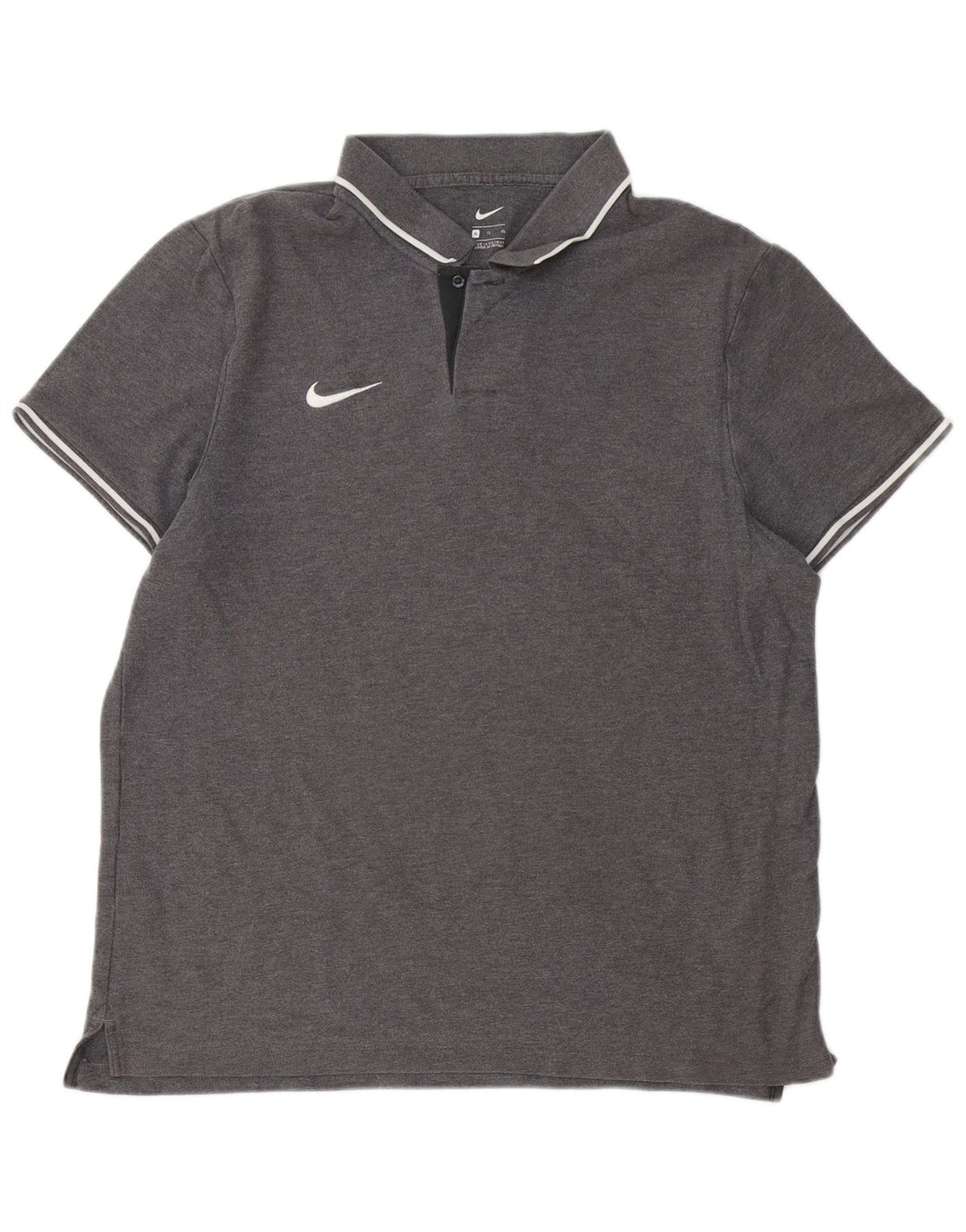 NIKE Mens Polo Shirt XL Grey Cotton