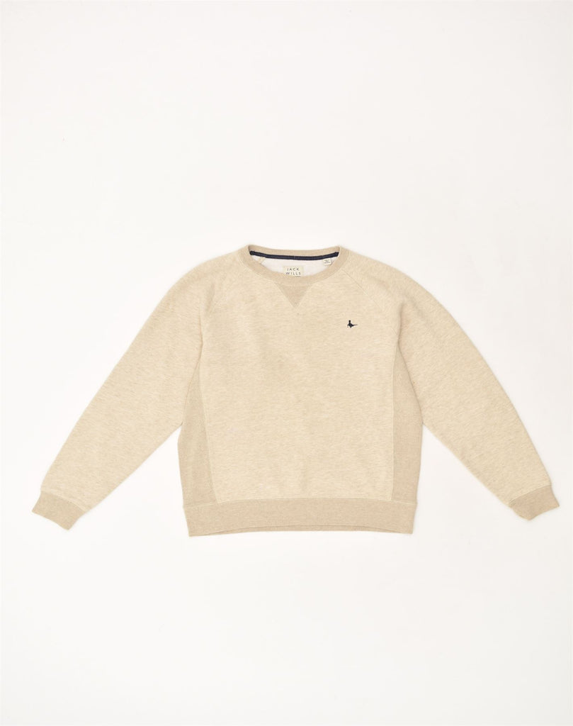 JACK WILLS Mens Sweatshirt Jumper Medium Beige Cotton | Vintage Jack Wills | Thrift | Second-Hand Jack Wills | Used Clothing | Messina Hembry 