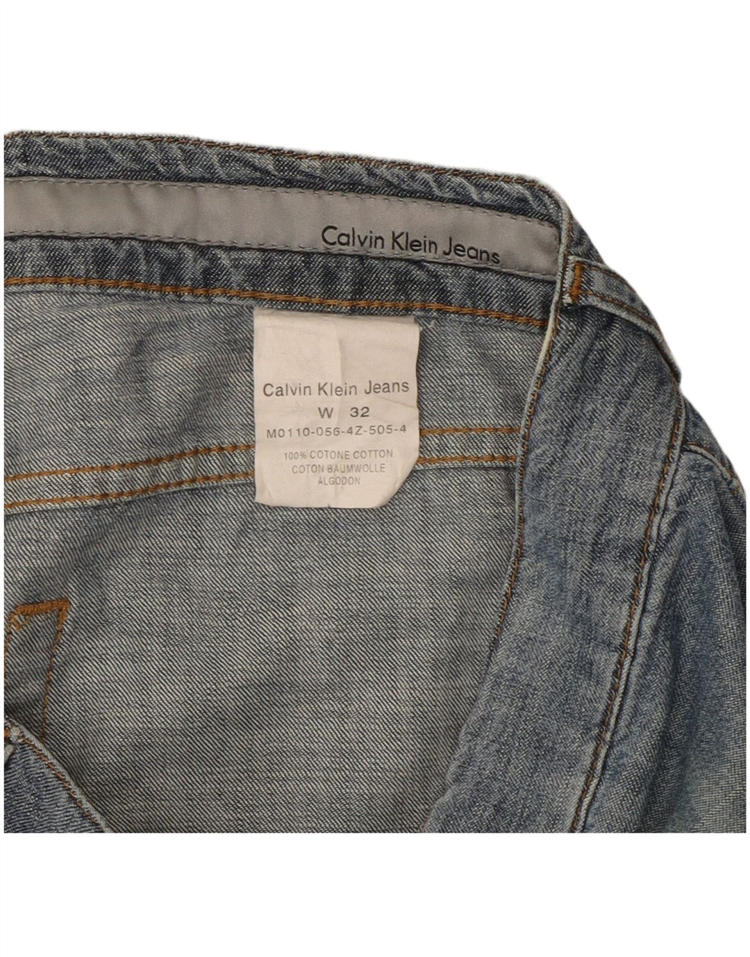 Calvin Klein Womens Straight Jeans W32 L27 Blue Cotton