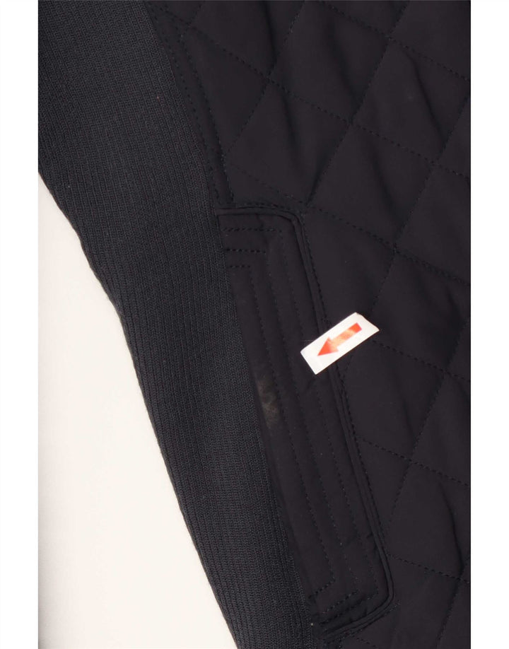 Zara Womens Quilted Jacket UK 10 Small Navy Blue