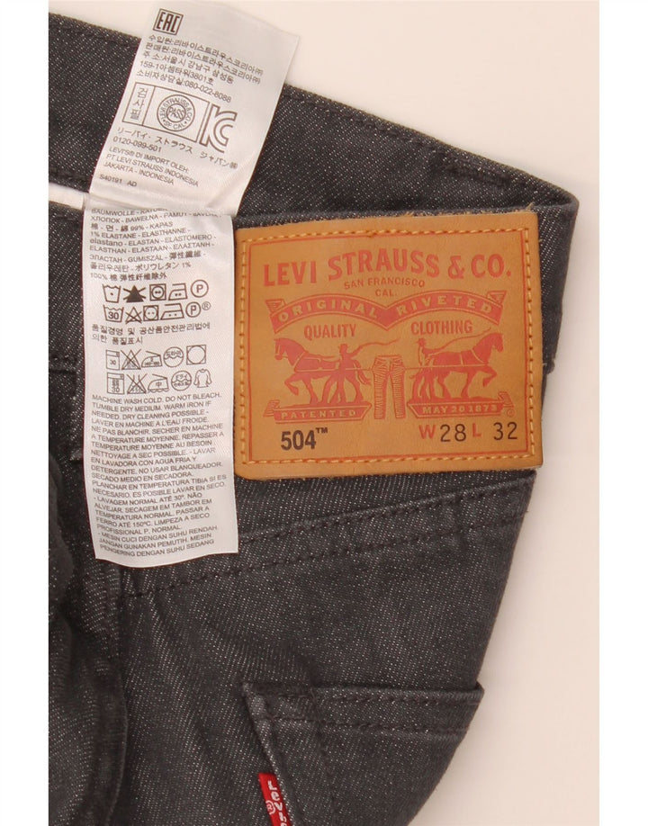 Levi's Mens 504 Straight Jeans W28 L32 Grey Cotton