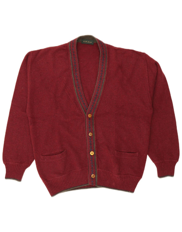 Vintage Mens Cardigan Sweater XL Burgundy