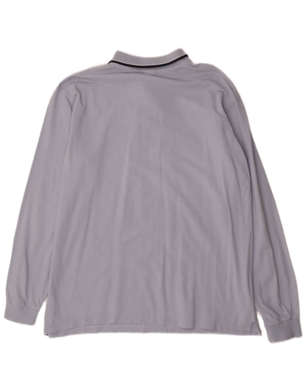 Spalding Mens Long Sleeve Polo Shirt XL Blue Cotton