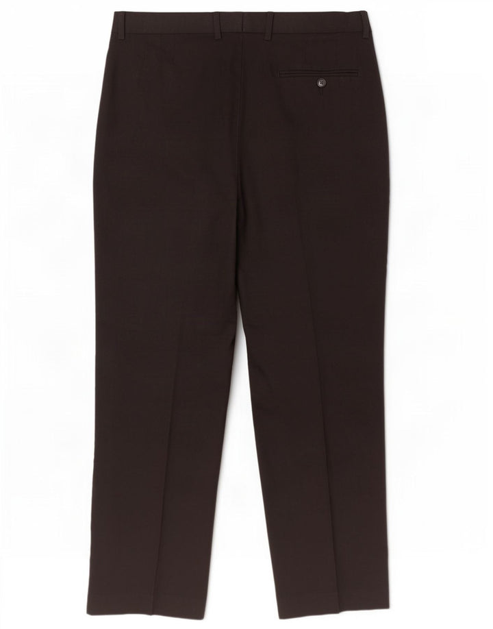 Marks & Spencer Mens Regular Casual Trousers W36 L31 Black Polyester