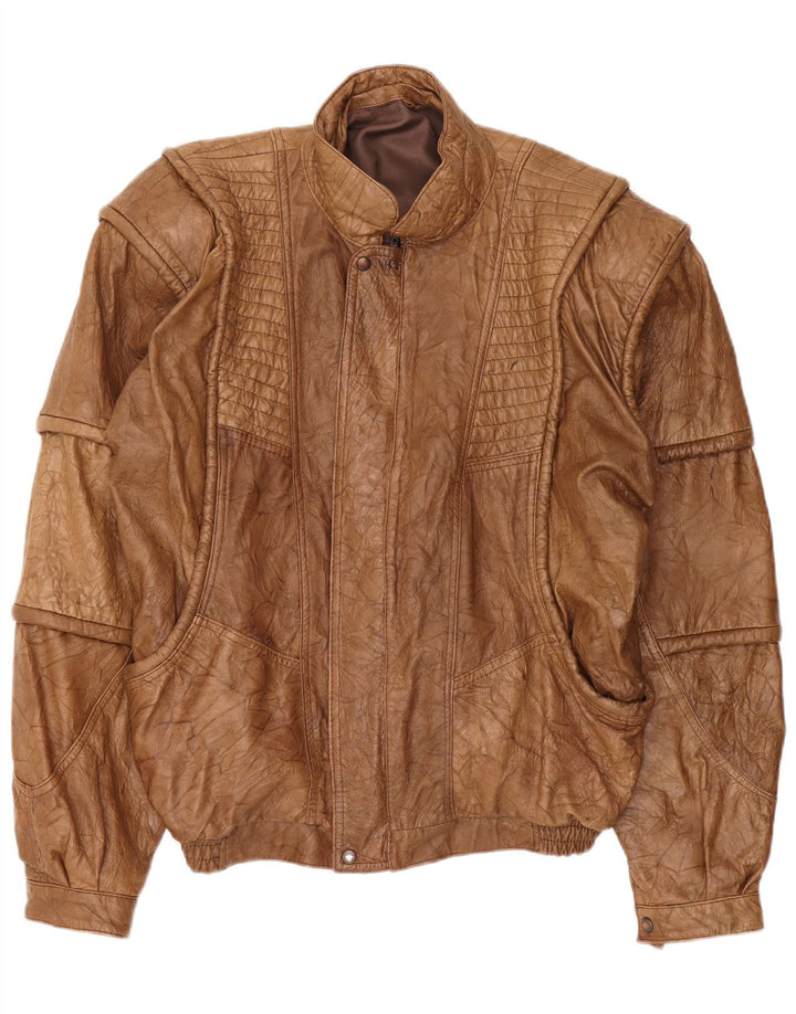 Vintage Mens Leather Jacket UK 42 XL Brown
