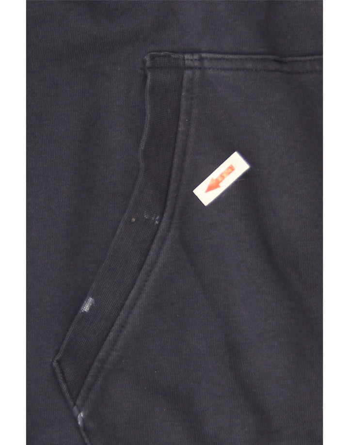 Ellesse Mens Zip Hoodie Sweater Medium Navy Blue Striped Cotton