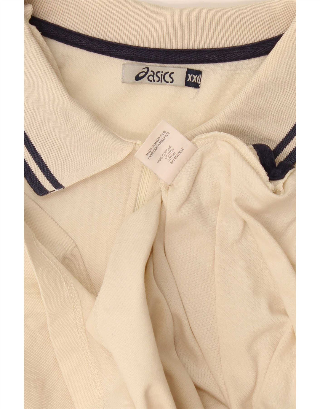 Asics Mens Polo Shirt 2XL Beige Cotton