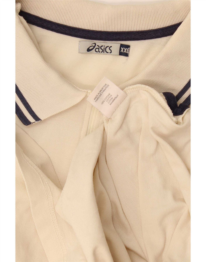 Asics Mens Polo Shirt 2XL Beige Cotton