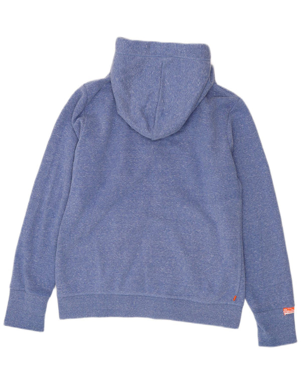 Superdry Womens Zip Hoodie Sweater UK 18 XL Blue Flecked Polyester