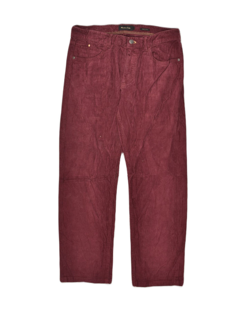 MASSIMO DUTTI Mens Straight Corduroy Trousers  W31 L27 Maroon Cotton | Vintage Massimo Dutti | Thrift | Second-Hand Massimo Dutti | Used Clothing | Messina Hembry 