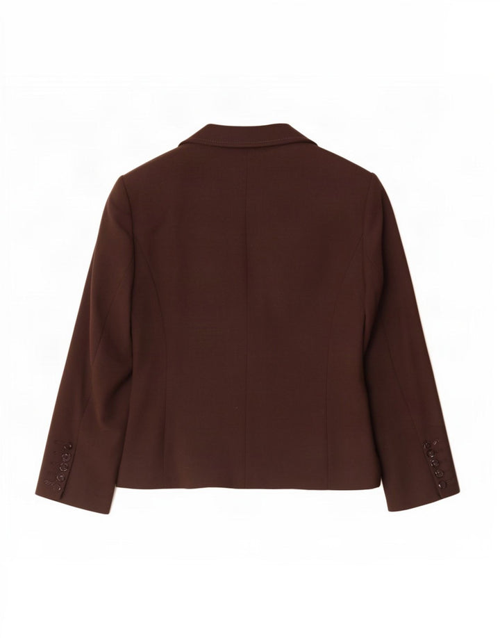 Marks & Spencer Womens 2 Button Blazer Jacket UK 16 Large Brown Polyester