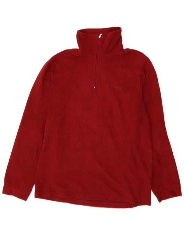 Champion Mens Zip Neck Fleece Jumper Medium Red Polyester