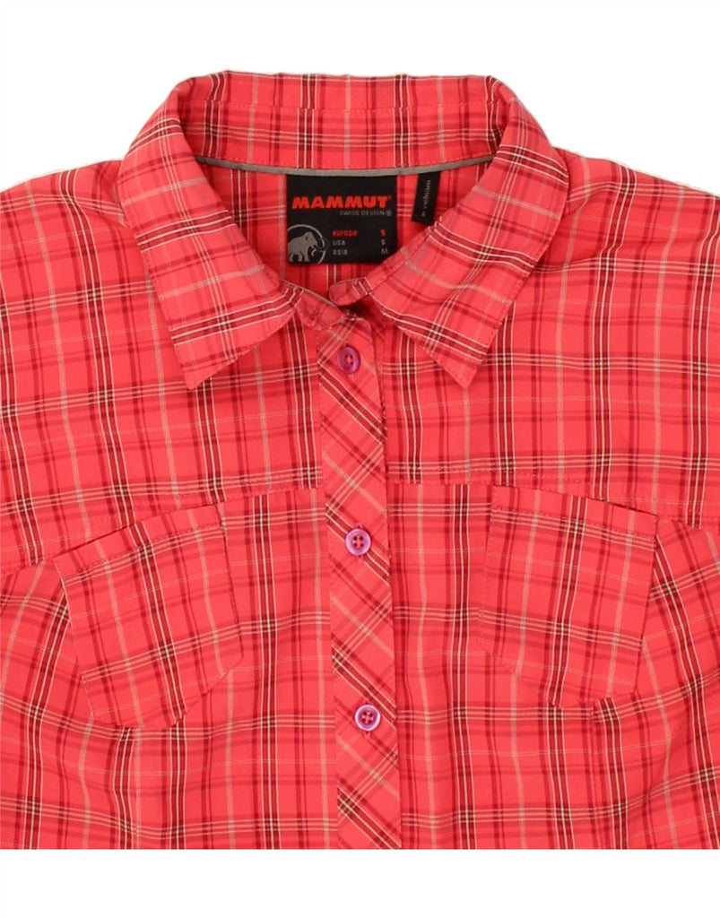 MAMMUT Womens Short Sleeve Shirt UK 10 Small Red Check Vintage Mammut and Second-Hand Mammut from Messina Hembry 